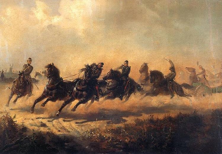 Maksymilian Gierymski Charge of Russian horse artillery oil painting picture